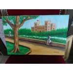 Малка картина масло на платно Испания - 3816